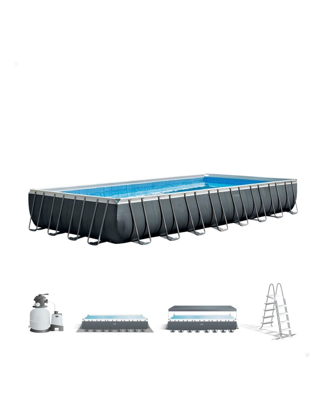 Piscina desmontável retangular com bomba - Intex